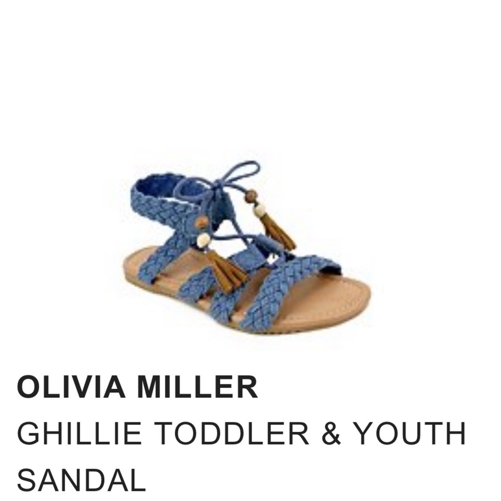 NIB Girls Blue Denim Sandals size 4